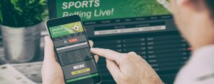 Man gambling online.