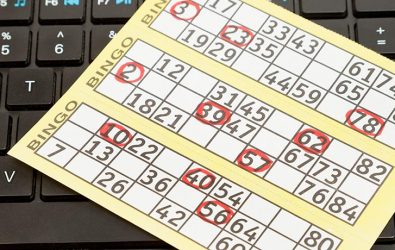 Bingo card on a keyboard