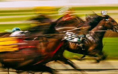 Horses racing