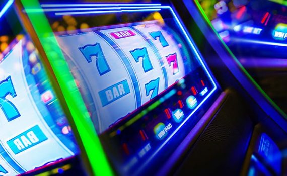 Slot machines with bright lights