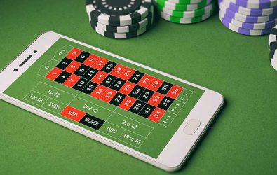 A phone with a gambling app open to an online game