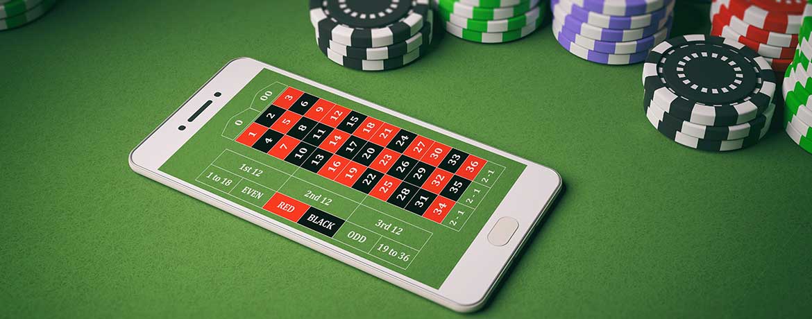 A phone with a gambling app open to an online game